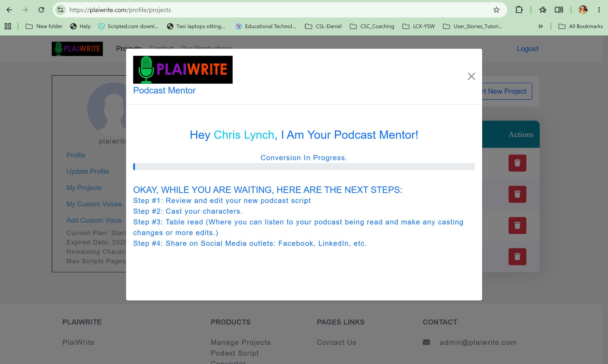 PlaiWrite adapts the script into a drama podcast script.